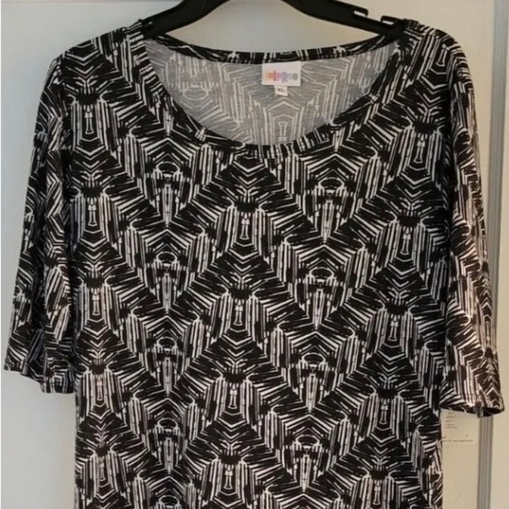 🐼 New! LulaRoe Black & White Elbow Length Pencil Julia Midi NWT Dress. XL